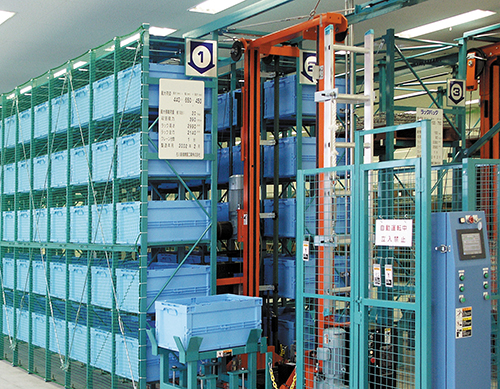 Multistory automated warehouse (bucket)