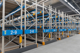 薄型レール電動式移動パレットラック　シャローレールタナコン【某部品メーカー様】