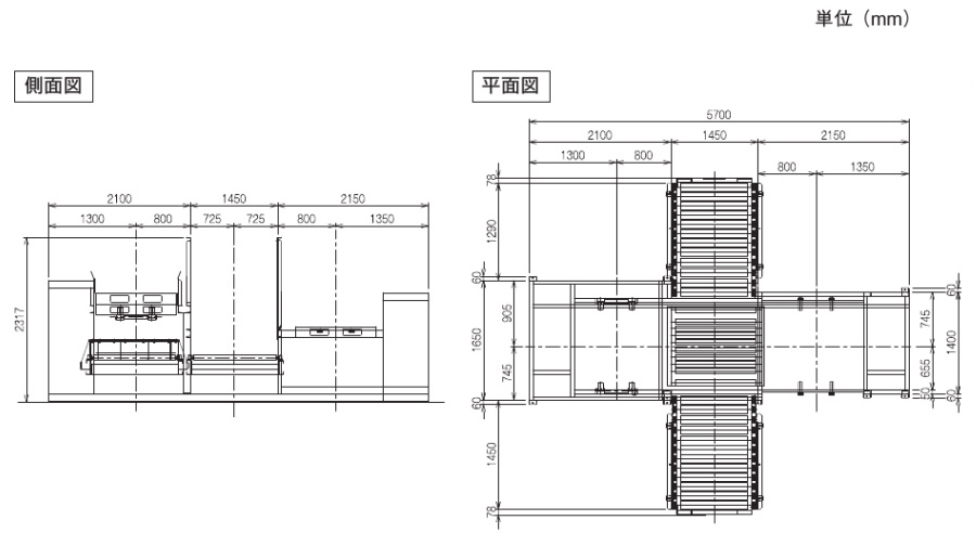 寸法例(パレスルー PT-2型)