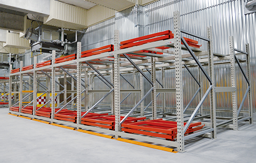 Push back rackⅡ (Floating rack for pallet)